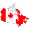Map of Canada with a red outline