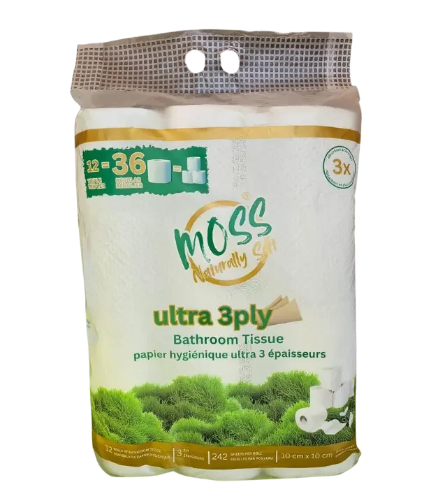 Naturally Soft 3-Ply Bathroom Tissue, 12 Triple Rolls ( Equal to 36 Regular Rolls ) - Moss