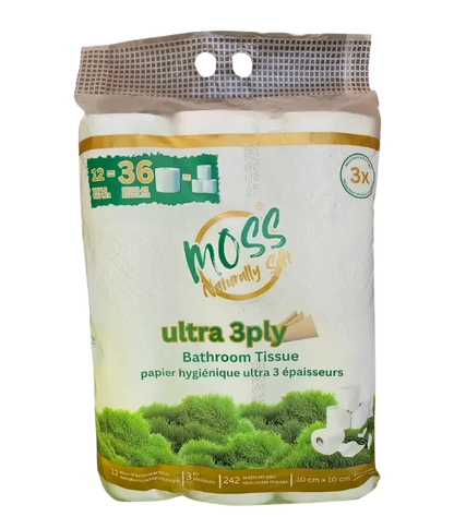 Naturally Soft 3-Ply Bathroom Tissue, 12 Triple Rolls ( Equal to 36 Regular Rolls ) - Moss