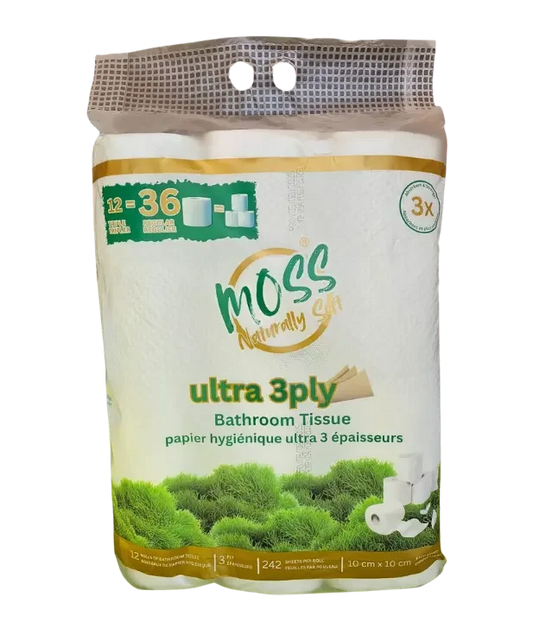 Naturally Soft 3-Ply Bathroom Tissue, 12 Triple Rolls ( Equal to 36 Regular Rolls ) - Moss