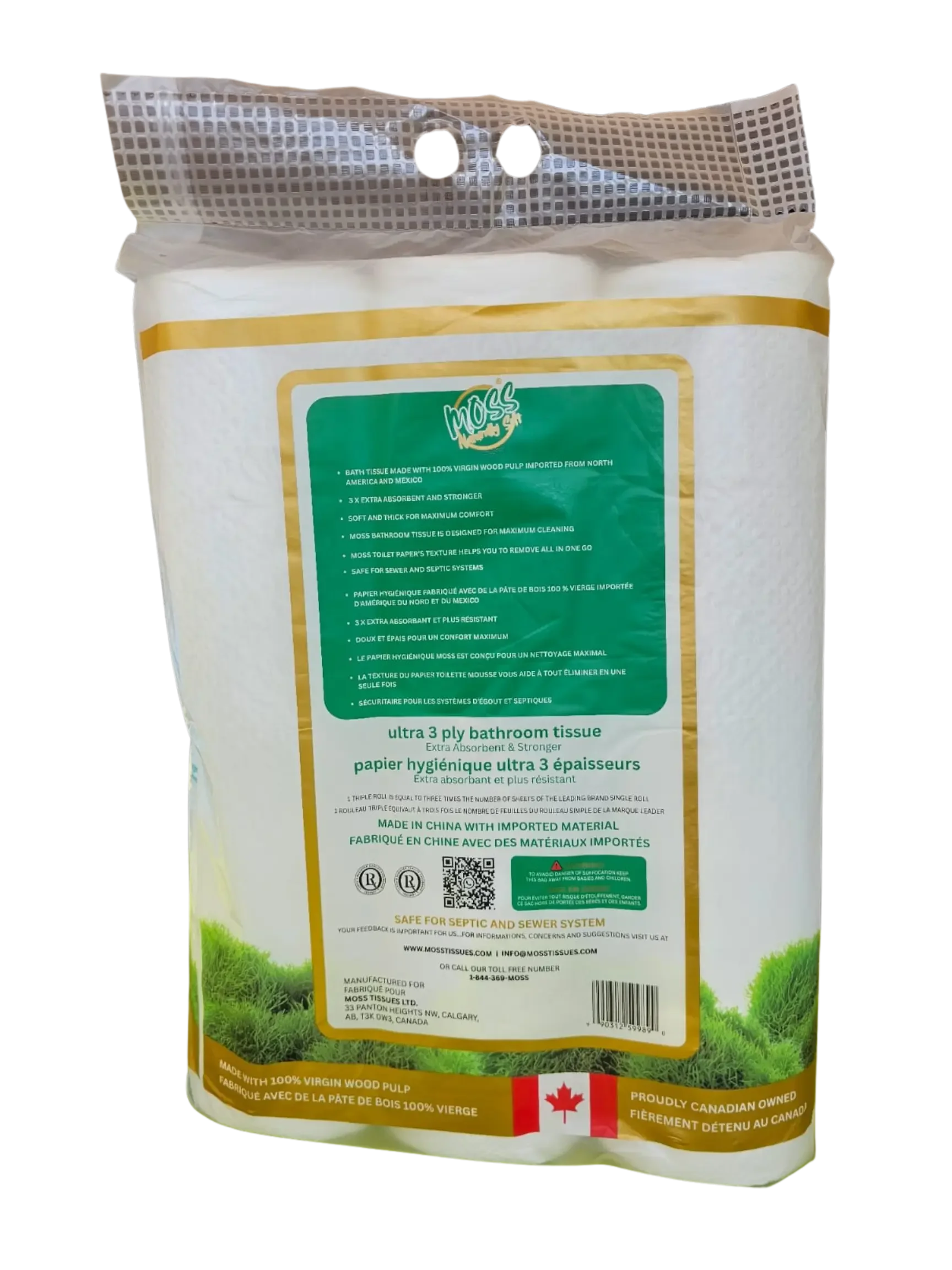 Naturally Soft 3-Ply Bathroom Tissue, 12 Triple Rolls ( Equal to 36 Regular Rolls ) - Moss