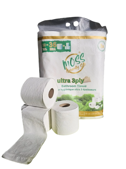 Naturally Soft 3-Ply Bathroom Tissue, 12 Triple Rolls ( Equal to 36 Regular Rolls ) - Moss